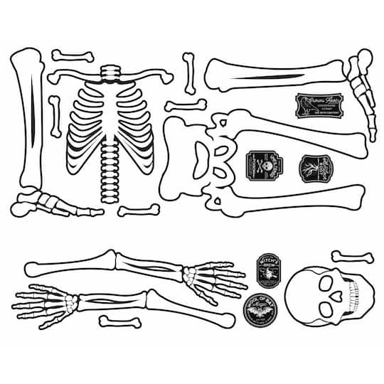 RoomMates Glow In The Dark Skeleton Peel & Stick Giant Decals